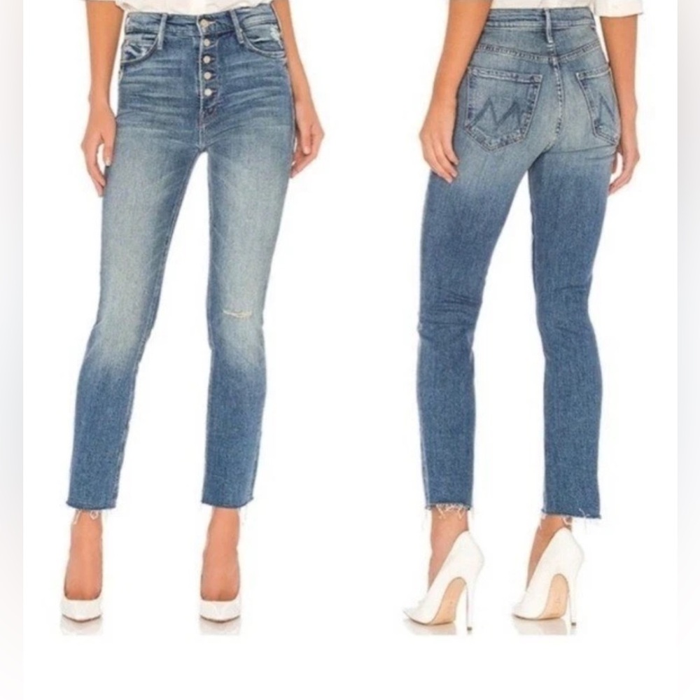 MOTHER Women’s Ankle Crop Jeans — Light Blue Denim